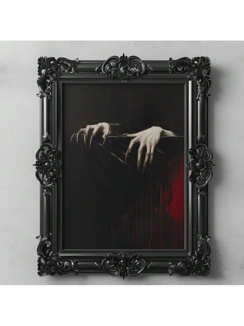 Bring a spooky charm to your space with this Gothic Vampire Claw Hand Vintage Poster. Perfect for Halloween or anyone who loves a dark aesthetic, this wall art adds a mysterious and eerie vibe to your home decor. Its vintage style gives a timeless touch while the clawed hand design sparks curiosity and delight—ideal for turning any room into a fang-tastic haunt!