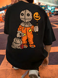 Dress up this Halloween with our exclusive and funny printed cartoon character t-shirt designed for men. Made with high-quality materials and featuring popular Halloween characters, this t-shirt is perfect for adding some humor to your spooky celebrations. Get ready to impress with this unique and comfortable t-shirt!