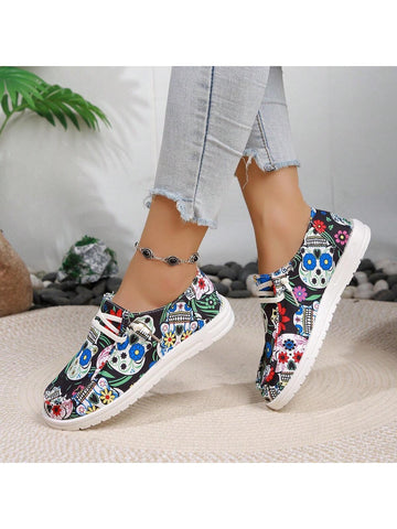 These Halloween-inspired women's sneakers are the perfect trendy addition to your spring and autumn wardrobe. With their unique design and comfortable fit, you'll be sure to turn heads. Made with quality materials, they provide both style and function for any occasion. 