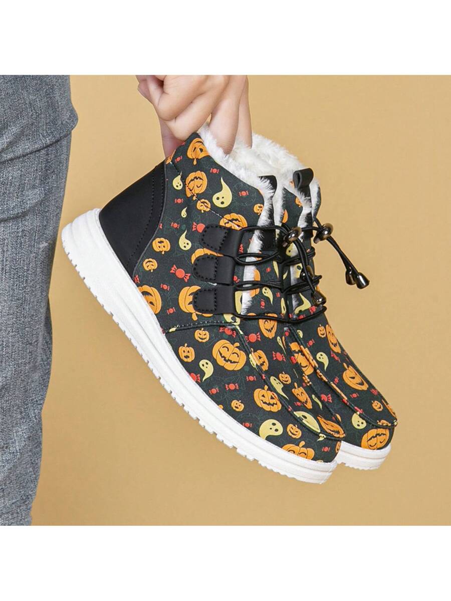 Step into spooky season with these Halloween Pumpkin Head Cotton Shoes! Featuring a non-slip large sole and a comfy elastic band, they keep your feet cozy and secure while you celebrate. Perfect for adding a playful touch to your Halloween outfit, these shoes combine festive fun with everyday comfort.