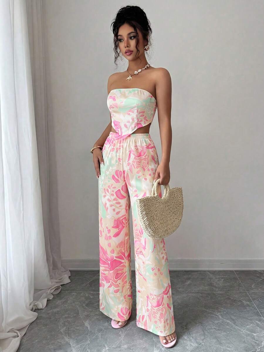 Elevate your vacation wardrobe with this charming 2-piece set featuring a halter tie bow cropped top paired with a beautifully printed skirt. The romantic halter neckline and delicate bow detail create an elegant silhouette, while the coordinating printed skirt adds effortless style. Perfect for beach getaways, resort dinners, or tropical escapes, this set combines comfort with sophistication. Mix and match the pieces for versatile styling throughout your trip.