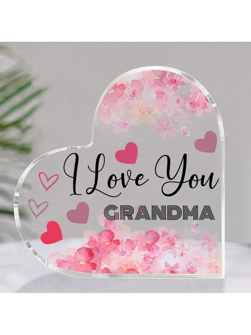 Show your grandma some love this Mother's Day with our Heartfelt Acrylic Gift! The unique 'I Love You Grandma' Artistic Heart is sure to tug at her heartstrings and bring a smile to her face. Give her a gift that truly expresses your love and appreciation.