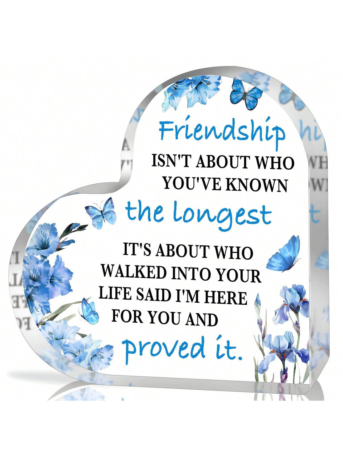 Show your friends how much they mean to you with this Heartfelt Acrylic Keepsake. It's the perfect inspirational gift for any occasion, showcasing the depth of your friendship in a unique and heartfelt way. Keep the memories close with this special gift.