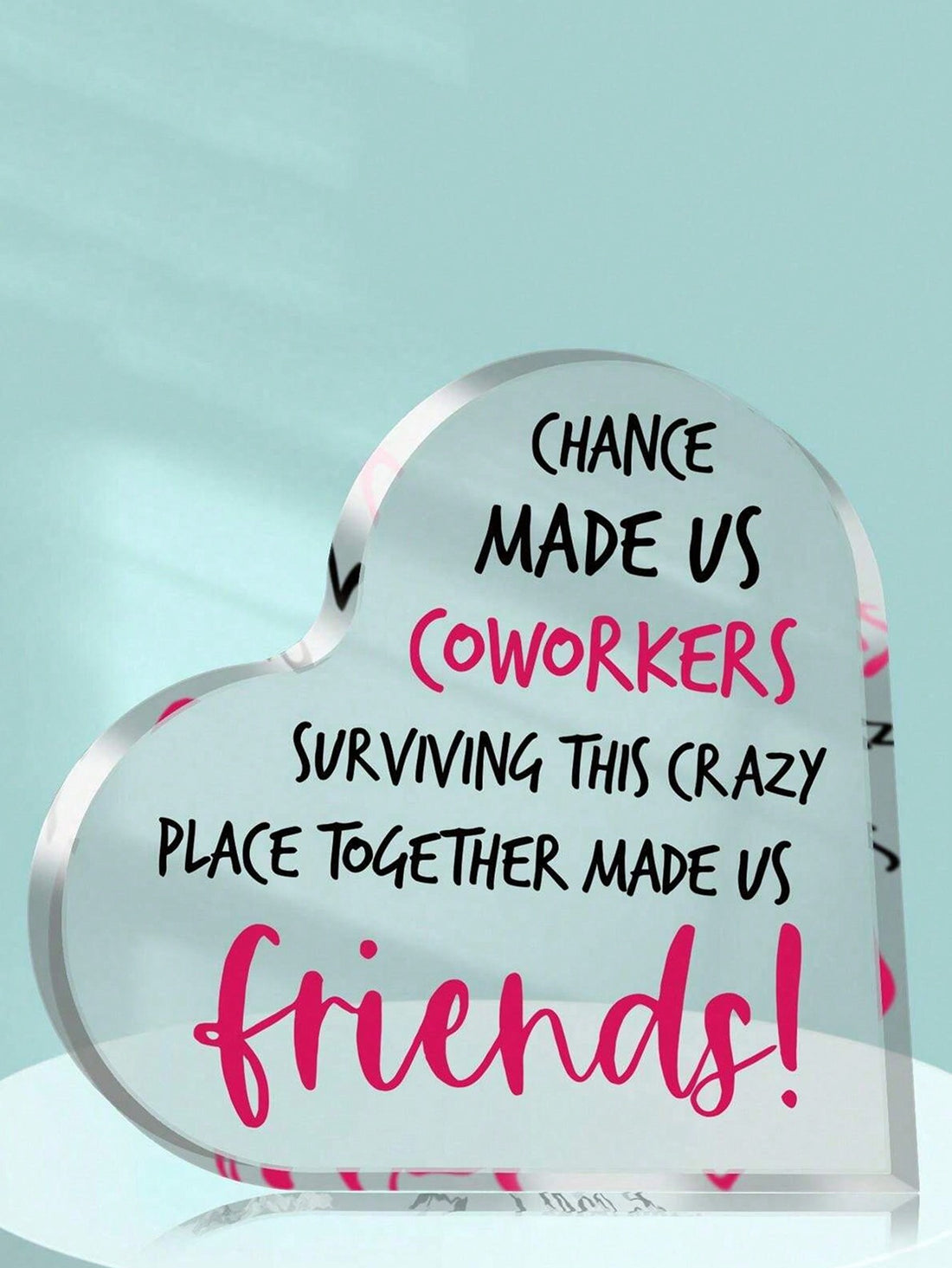 Show your appreciation with our Heartfelt Acrylic Plaque. Perfect for colleagues and friends, this gift is sure to make a statement on special occasions. Made with high-quality acrylic, it's a unique and thoughtful way to show you care.