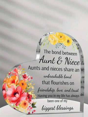Gift your favorite aunt with a heartwarming surprise: Heartfelt Keepsake! This acrylic heart-shaped birthday gift will show her how much she means to you. A perfect way to express your love and appreciation.