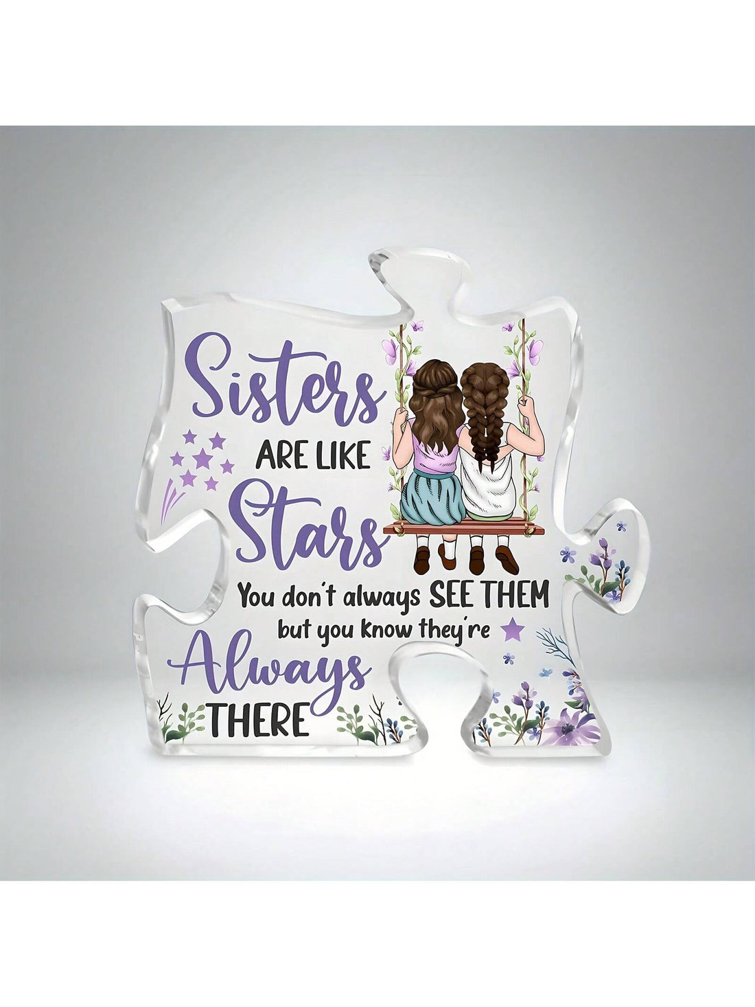 Bring some love to your desk with our Heartfelt Sister Puzzle Acrylic Plaque. This unique desk decor is a perfect gift for any occasion for your beloved sister. Show her how much you appreciate her with this thoughtful and playful puzzle plaque.