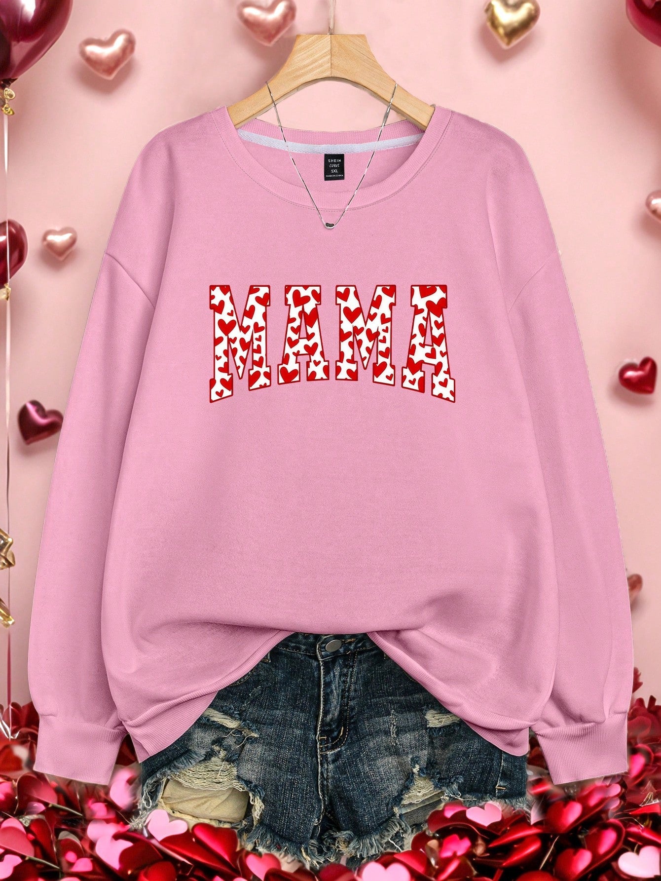 Spread love and positivity with our Heartfelt Style: Plus Size Slogan Sweatshirt for Women. Embrace your unique style with this comfy and playful sweatshirt, featuring a fun slogan that will surely make heads turn. Stay cozy while making a statement - both fashionably and emotionally!