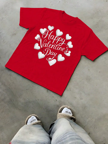 Celebrate love and comfort with our Hearts Happy Valentine's Day T-shirt! Made with pure cotton, it's both soft and durable. The typography adds a playful touch, making it perfect for the holiday or any day. Get a comfy and stylish fit. (You'll be the heart of the party!)
