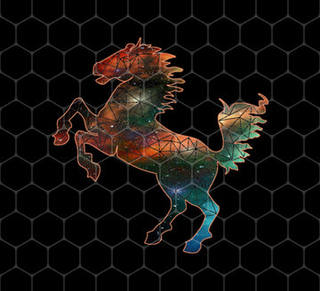 Horse Geometric, 3D Gift Idea, Low Poly Horse, Galaxy Horse, Png For Shirts, Png Sublimation