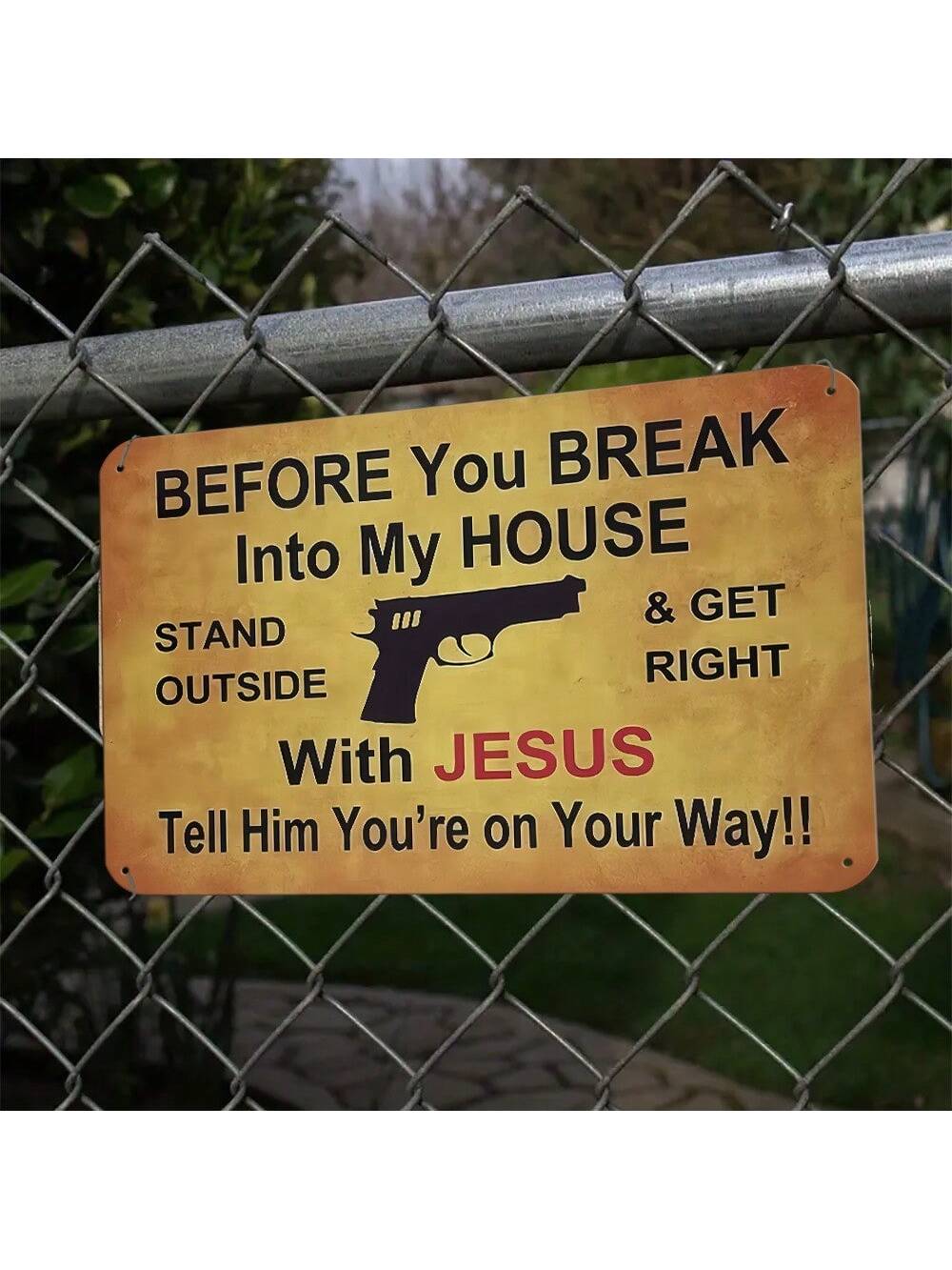 Jesus always knows when you're running late, so why not have a little fun with it? This humorous metal sign reads "Tell Jesus You're On The Way" and is perfect for adding a touch of quirkiness to your home or farmhouse decor. A unique and playful addition to any space!