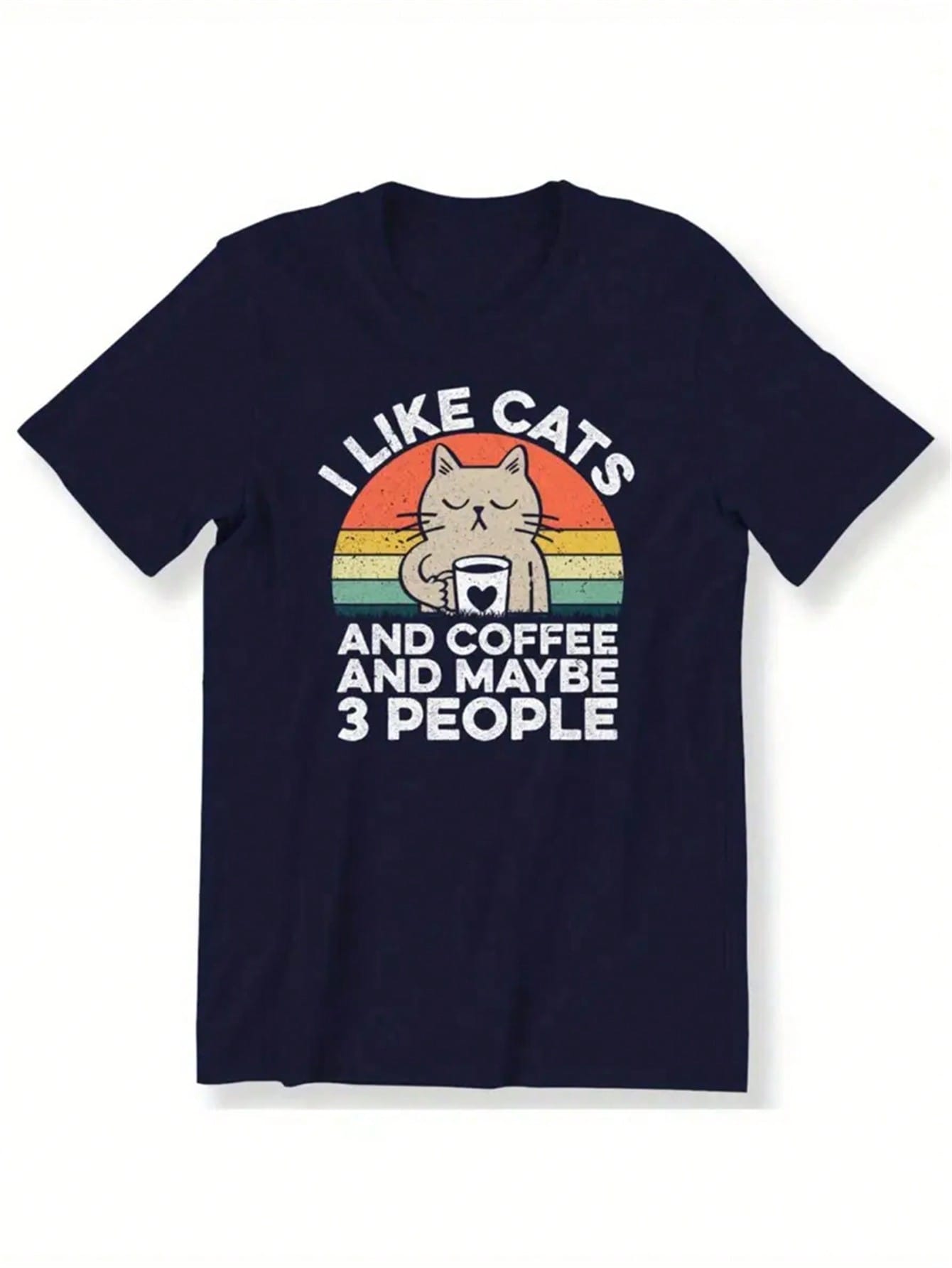 Celebrate your love for cozy mornings with the "I Like Cats and Coffee" T-shirt. Featuring an adorable cat clutching a coffee mug, this playful tee is perfect for animal lovers who enjoy a warm cup and furry company. Soft and comfortable, it’s a fun way to show off your favorite things in one charming design.