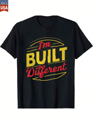 Stand out from the crowd with this bold graphic tee that celebrates your unique spirit. Featuring an eye-catching "I'm Built Different" design, this versatile shirt works for anyone ready to embrace their individuality. Crafted with quality materials and proudly made in the USA, it's the perfect everyday piece for expressing confidence with a touch of attitude. Comfortable, casual, and unapologetically you.