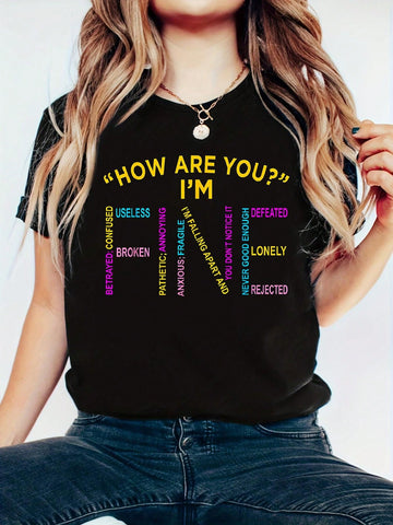Spread the message while staying comfortable and stylish with our "I'm Fine" Mental Health Awareness Graphic T-Shirt. Made with breathable fabric, this casual tee is perfect for spring and summer, making it a versatile addition to your wardrobe. Be bold, be comfortable, and most importantly, be supportive of mental health!