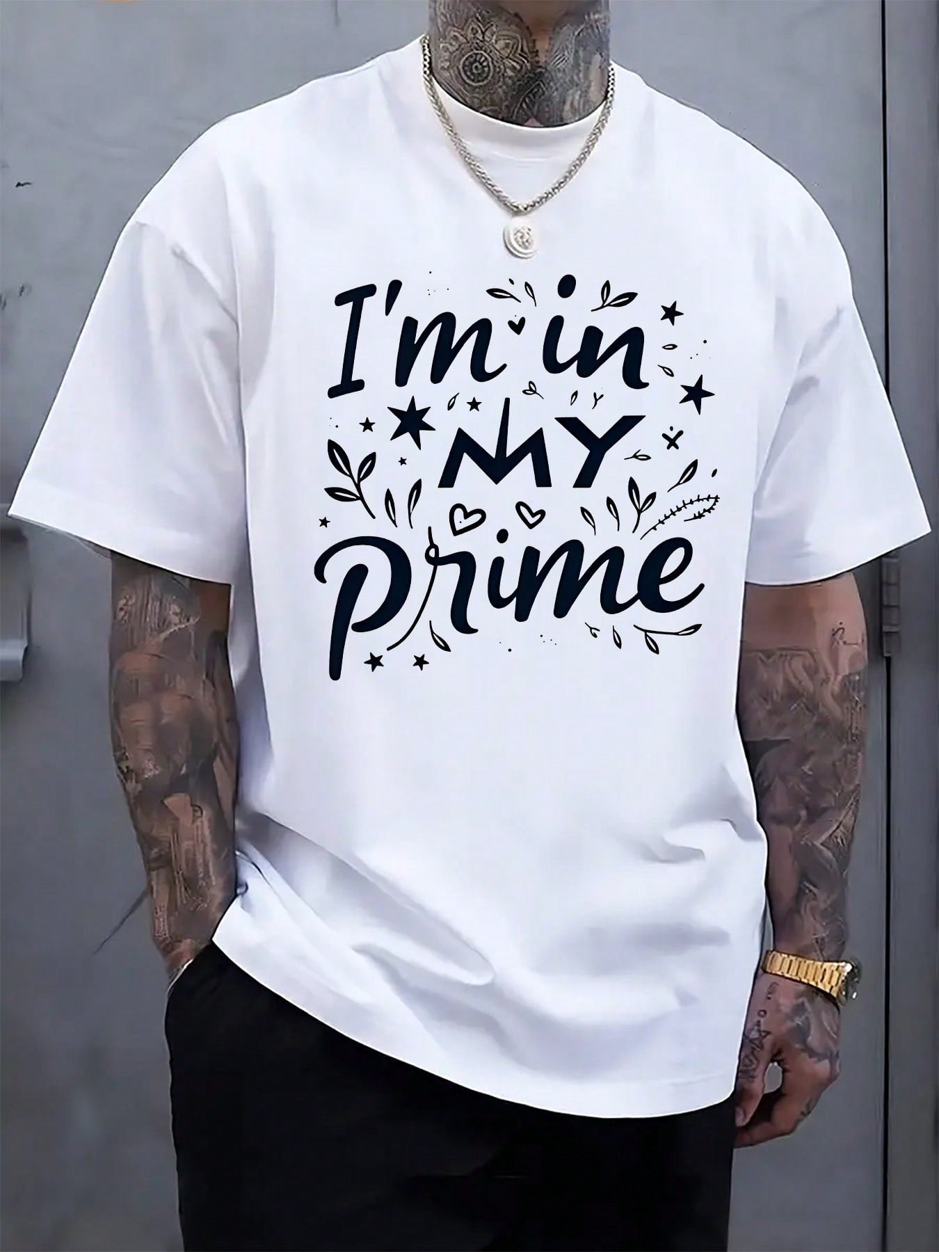 Celebrate your prime time in style with this playful black graphic tee for men. Featuring a bold star design, it’s perfect for casual summer days when you want to keep cool and comfortable. Lightweight and breathable, this t-shirt lets you show off your confident vibe with ease.