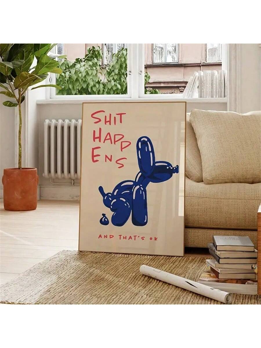 Add a splash of fun and creativity to your space with this Inspirational Balloon Dog Canvas Art Print. Its playful design brings a cheerful vibe, perfect for brightening up your home or office walls. Unframed for easy customization, this contemporary piece invites you to express your unique style and inspire joy every day.