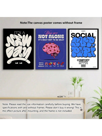 Brighten your space with this playful and inspiring modern canvas poster, designed to celebrate mental health awareness. Its warm tones and uplifting message make it a perfect addition to any room, sparking positivity and comfort. Easy to hang and crafted to last, this art print brings a cheerful vibe while reminding you to embrace strength and kindness every day.