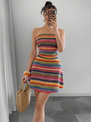 Effortlessly bring glamour to any occasion with this Iridescent Pleated Crop Top Mini Dress. The unique iridescent fabric and pleated design add playful flair to your look. Perfect for any event, let this dress be your go-to for a quirky, yet fabulous statement.