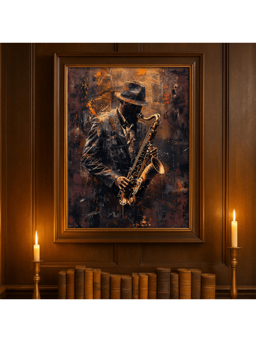 Bring the soulful vibe of jazz into your space with this playful saxophone wall art. Its modern abstract design adds a splash of creativity and rhythm, perfect for college dorms, apartments, or offices. Let the music inspire your day and brighten your walls with this unique canvas print.