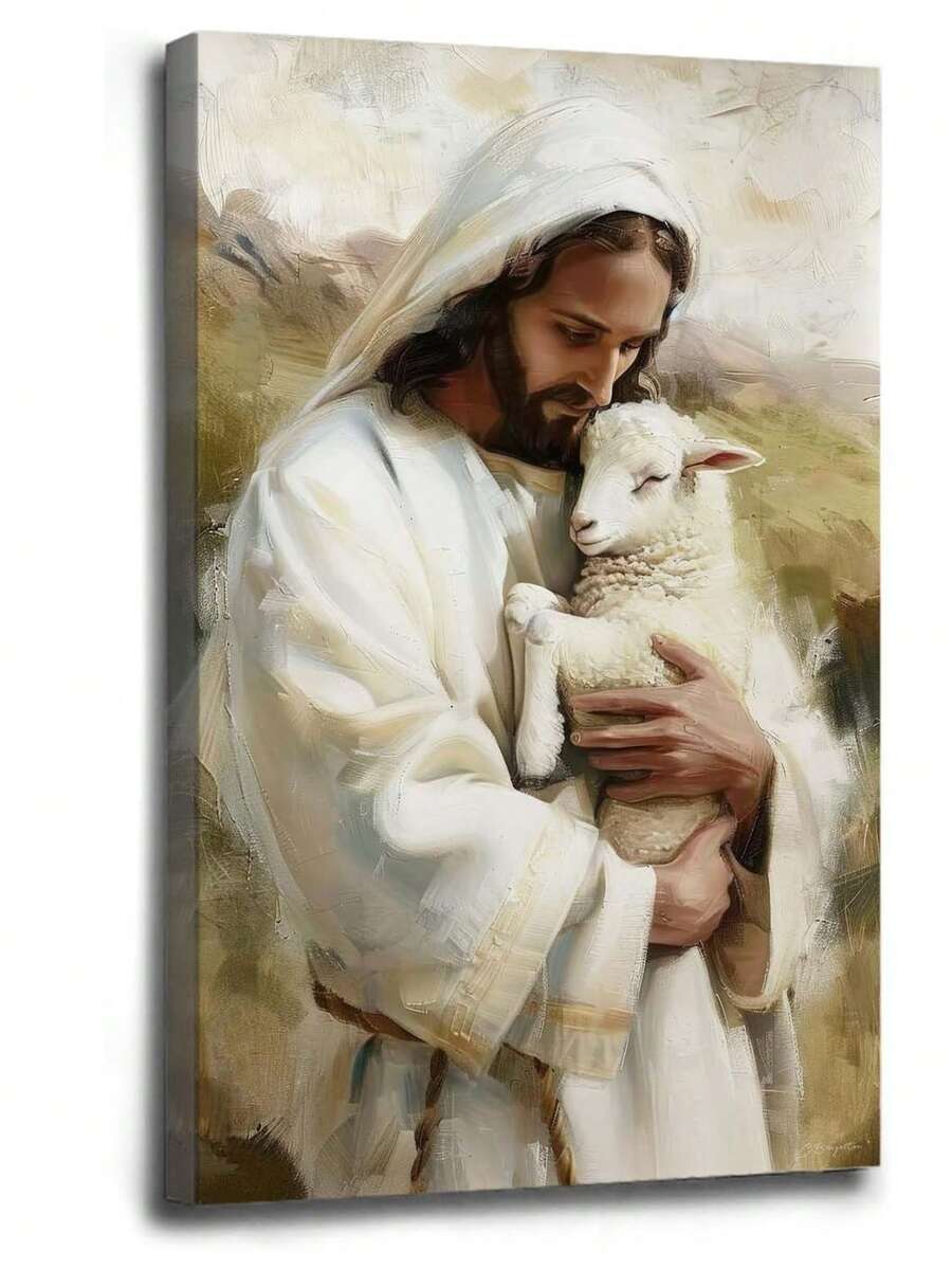 Bring spiritual inspiration into your home with this beautiful Jesus and Lamb fabric wall decor. Featuring serene Christian imagery, this framed art piece captures the essence of faith and compassion, making it a meaningful addition to any room. Perfect for bedrooms, living spaces, churches, or as a thoughtful gift for believers, this wall decor combines quality craftsmanship with timeless religious symbolism. 
