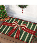 Add a touch of festive cheer to your home with our Joyful Christmas Bow Rug! Featuring a beautiful poinsettia design, this mat is perfect for adding a pop of holiday decor to your kitchen or any room in your house. Made with high-quality materials, it's durable and easy to clean for long-lasting enjoyment.
