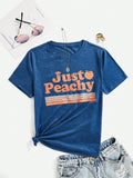 Add a touch of playful style to your wardrobe with our Just Peachy Graphic Tee! With its effortless style, this tee is perfect for any occasion. Stand out in a sea of basic t-shirts with our unique letter design. Stay comfortable and trendy all day long!