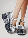 Step into a world of edgy cuteness with these show-stopping platform ankle boots! Featuring a bold lace-up design and plush fluffy collar, they blend punk attitude with kawaii charm perfectly. The chunky platform sole adds serious height and attitude to any outfit, while the gothic aesthetic makes them ideal for Y2K fashion lovers. Whether you're channeling dark academia vibes or mixing soft and edgy styles, these boots deliver major personality. Comfortable enough for all-day wear, they're your new go-to f