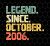 Legend Since October 2006, 2006 Birthday Gift, October 2006 Birthday, Png For Shirts, Png Sublimation