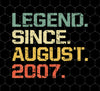 Legend Since October 2007, 2007 Birthday Gift, October 2007 Birthday, Png For Shirts, Png Sublimation