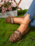 Add a touch of comfort and style to your wardrobe with our Leopard Print Rhinestone Loafer Moccasins. These shoes feature a trendy leopard print design and are adorned with sparkling rhinestones for a touch of glamour. Made with high-quality materials, they provide both comfort and style in one shoe.