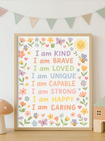 Bring playful energy to any child's room with this vibrant canvas wall art. Featuring cheerful, inspirational messaging, it's designed to spark imagination and create a welcoming atmosphere in nurseries, playrooms, and bedrooms alike. The multicolor design complements any décor style while the durable chemical fiber construction ensures long-lasting quality. Perfect for boys, girls, and siblings sharing a space, this piece makes an ideal gift for baby showers, birthdays