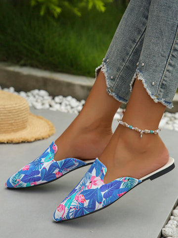 Step out in style with these light blue pointed toe slip-on loafers designed just for you! Perfectly comfy for all-day wear, their flat sole and plus-size fit make every step feel like a breeze. The sweet pattern adds a fun, casual touch to your outfit, making these loafers your new go-to for effortless charm and comfort.