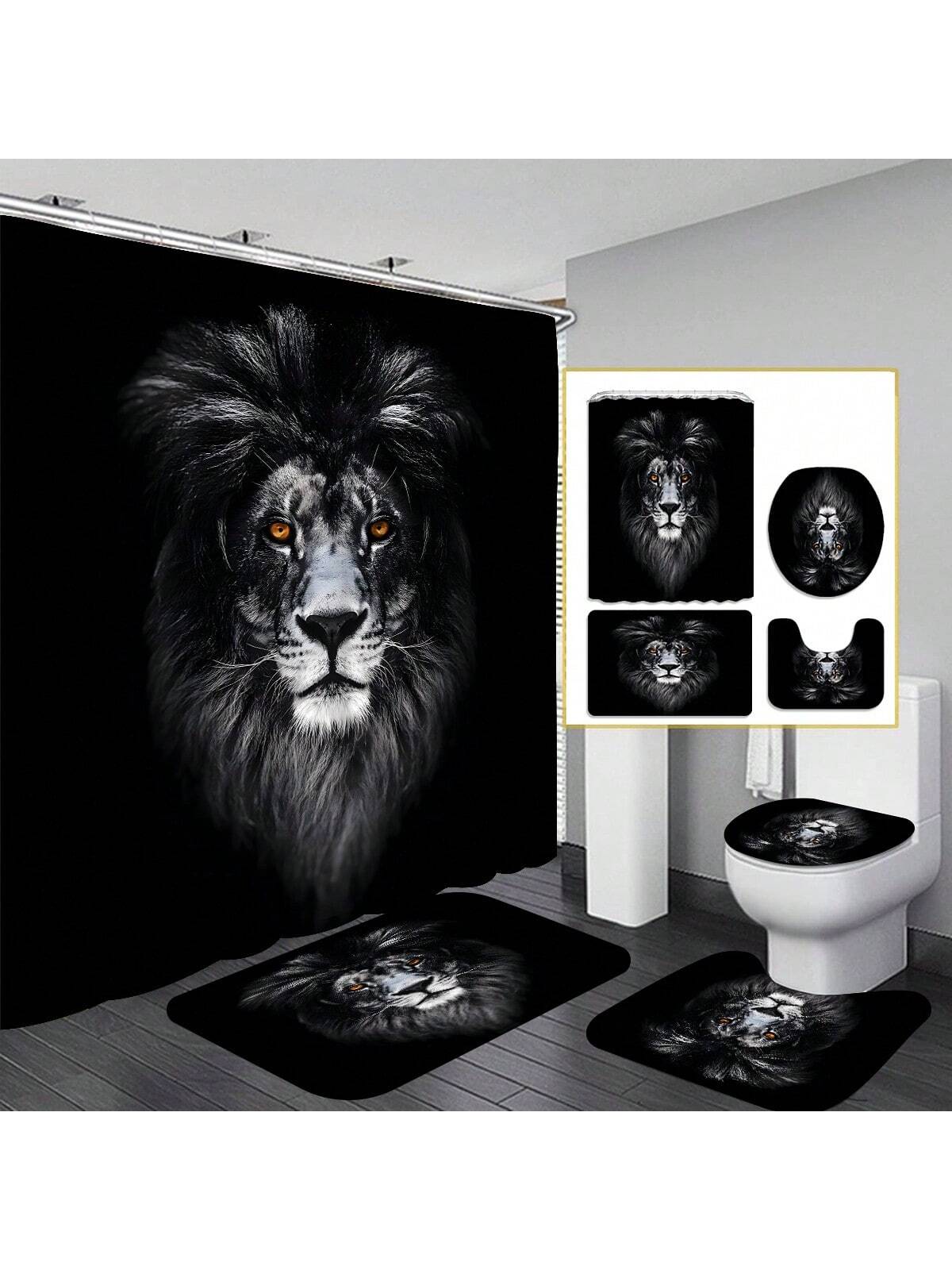 Bring a wild touch to your bathroom with this Lion Shower Curtain Set! Featuring a vibrant lion design, the waterproof curtain keeps your space dry while the anti-slip mats add safety and comfort. Complete with sturdy hooks, this set makes bath time fun and hassle-free. Perfect for adding a playful roar to your daily routine!
