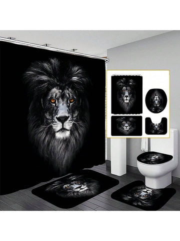 Bring a wild touch to your bathroom with this Lion Shower Curtain Set! Featuring a vibrant lion design, the waterproof curtain keeps your space dry while the anti-slip mats add safety and comfort. Complete with sturdy hooks, this set makes bath time fun and hassle-free. Perfect for adding a playful roar to your daily routine!