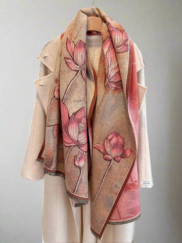 Introducing our luxurious Lotus Floral Bliss Imitation Cashmere Scarf, the must-have fashion accessory for the Fall/Winter season. Made with soft and durable imitation cashmere, this versatile scarf features a beautiful lotus floral design that will elevate any outfit. Stay warm and stylish with this essential piece.