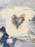 Love Blossom: Casual Short Sleeve T-Shirt with Heart & Flower Design