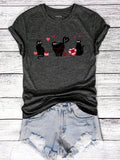 Show your love for cats in a quirky way with our Love Feline Style t-shirt. Featuring a cute black cat graphic, this shirt is purrfect for Valentine's Day. Let your style meow-loud as you celebrate the holiday with this playful and unique t-shirt.