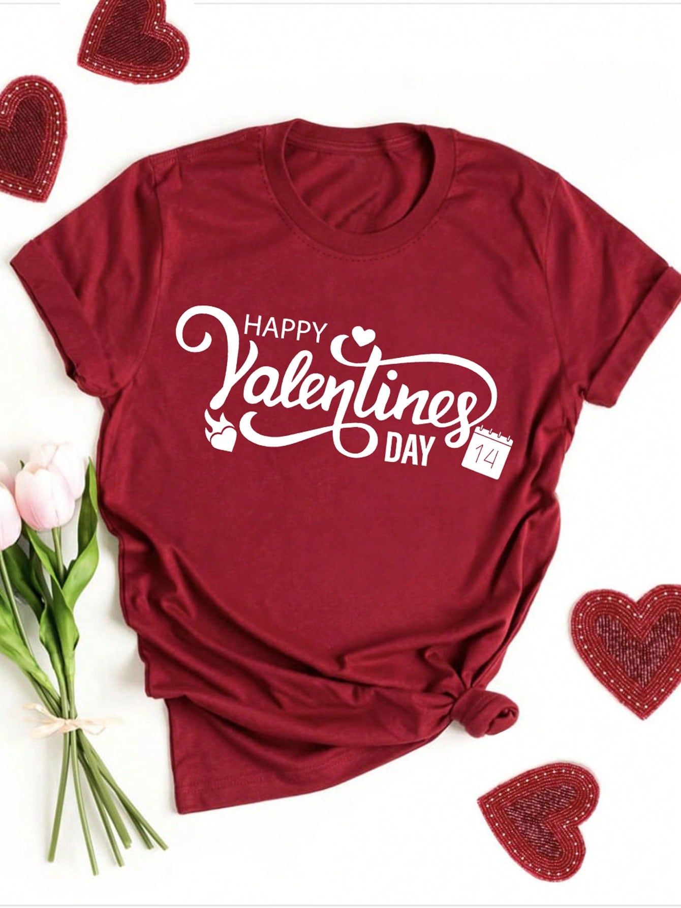 Celebrate love and style with our Love in Bloom t-shirt! Made for women, this Valentine's Day shirt features a unique print and short sleeves for a comfortable fit. Show off your love for fashion and romance with this playful tee!