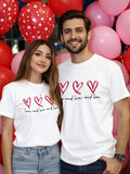 Get ready to rock Valentine's Day in style with our Love in Style: Manfinity Couple T-Shirt! This unique design features a heart emblem specifically for him, making it the perfect gift for your special someone. Show off your love in a playful and quirky way with this must-have t-shirt.