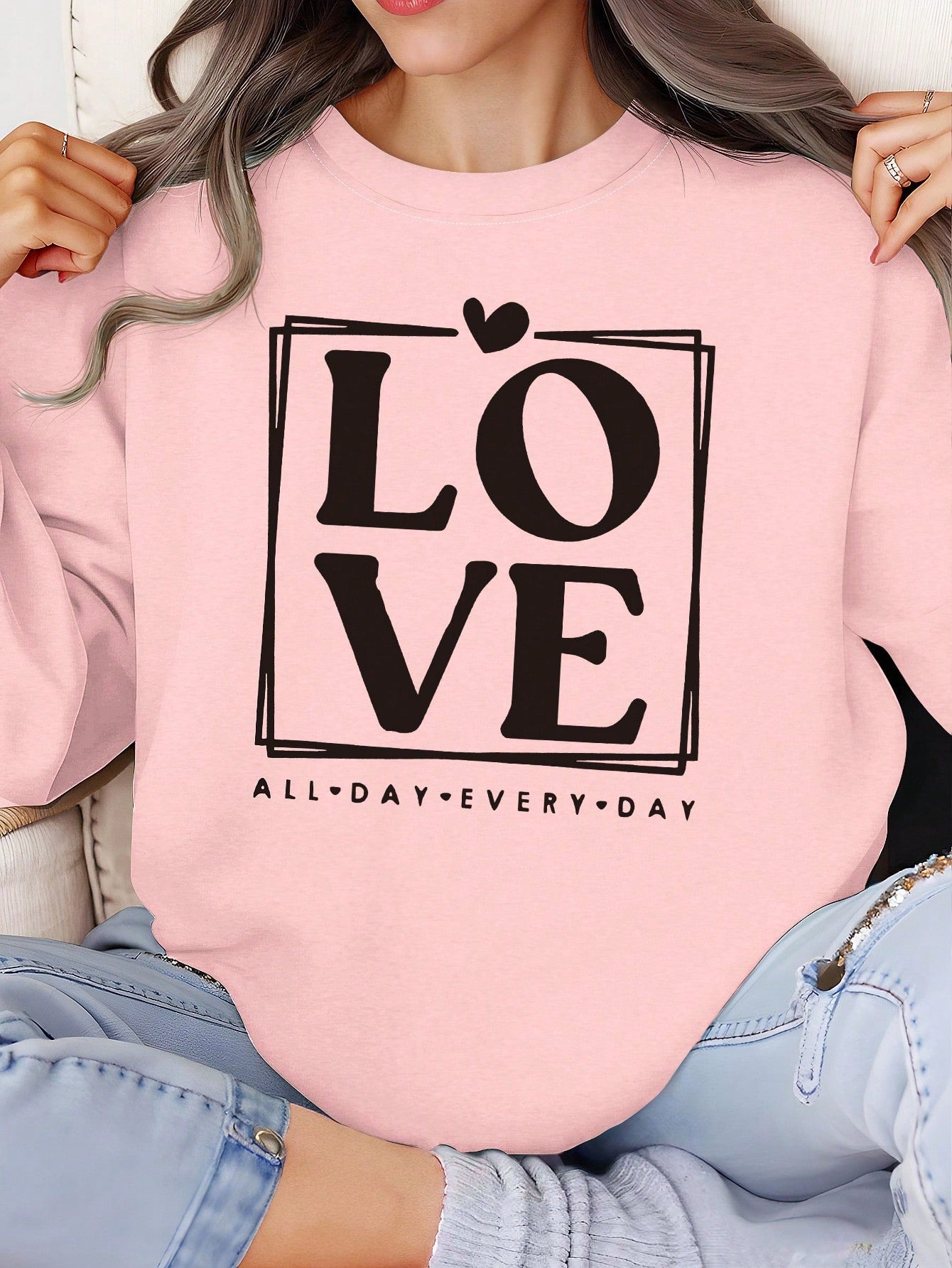 Spread the love with our new Love in the Air sweatshirt! Perfect for a cozy Valentine's Day at home with your special someone. Stay warm and stylish with this quirky, playful design. Don't miss out on this one-of-a-kind piece, order now!