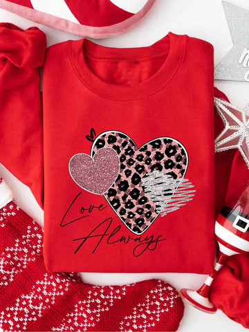Stay cozy and stylish on your next date night with our Love on Repeat sweatshirt. With a romantic design and soft, comfortable fabric, this sweatshirt is perfect for snuggling up with your special someone. Wear it on repeat for a perfect Valentine's evening.