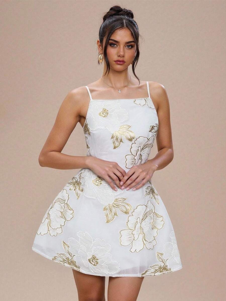 Make a statement this season in our stunning 3D Floral Jacquard Party Dress! Crafted with intricate dimensional floral detailing, this sleeveless beauty features an eye-catching hollow back design that's perfect for turning heads at summer soirées and festive celebrations. The luxurious jacquard fabric drapes elegantly while the daring cutout back adds just the right touch of sophistication and sass. Whether you're dancing under the stars or celebrating life's special moments, this dress delivers show-stopp