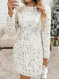 Shimmer and shine in this show-stopping sequin tweed mini dress that effortlessly transitions from holiday parties to sophisticated business events. Crafted with luxurious tweed fabric adorned with eye-catching sequins, this dress delivers glamour with an edge. The flattering mini silhouette pairs perfectly with heels for evening celebrations or boots for winter outings. Whether you're dancing the night away or making a statement at the office, this versatile piece ensures you'll turn heads and feel absolut