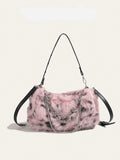 Introducing our Luxury Leopard Fluffy Shoulder Bag, perfect for the fashion-forward individual. Made with exquisite detailing, this elegant and lightweight handbag features a soft, leopard print exterior and sturdy metal chains for a touch of glamour. Experience luxury and convenience in one.
