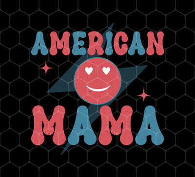 Mama American, Groovy Mama, Retro Mama, Smile Icon, Png For Shirts, Png Sublimation