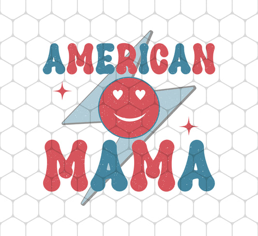 Mama American, Groovy Mama, Retro Mama, Smile Icon, Png For Shirts, Png Sublimation