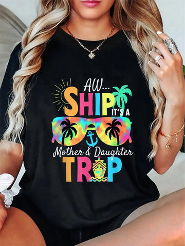 Make your next mother-daughter vacation even more memorable with these matching 100% cotton t-shirts! Perfect for a cruise or Mother's Day, these shirts are sure to make a statement while keeping you comfortable. Cheers to unforgettable memories in these Mom-Daughter tees!