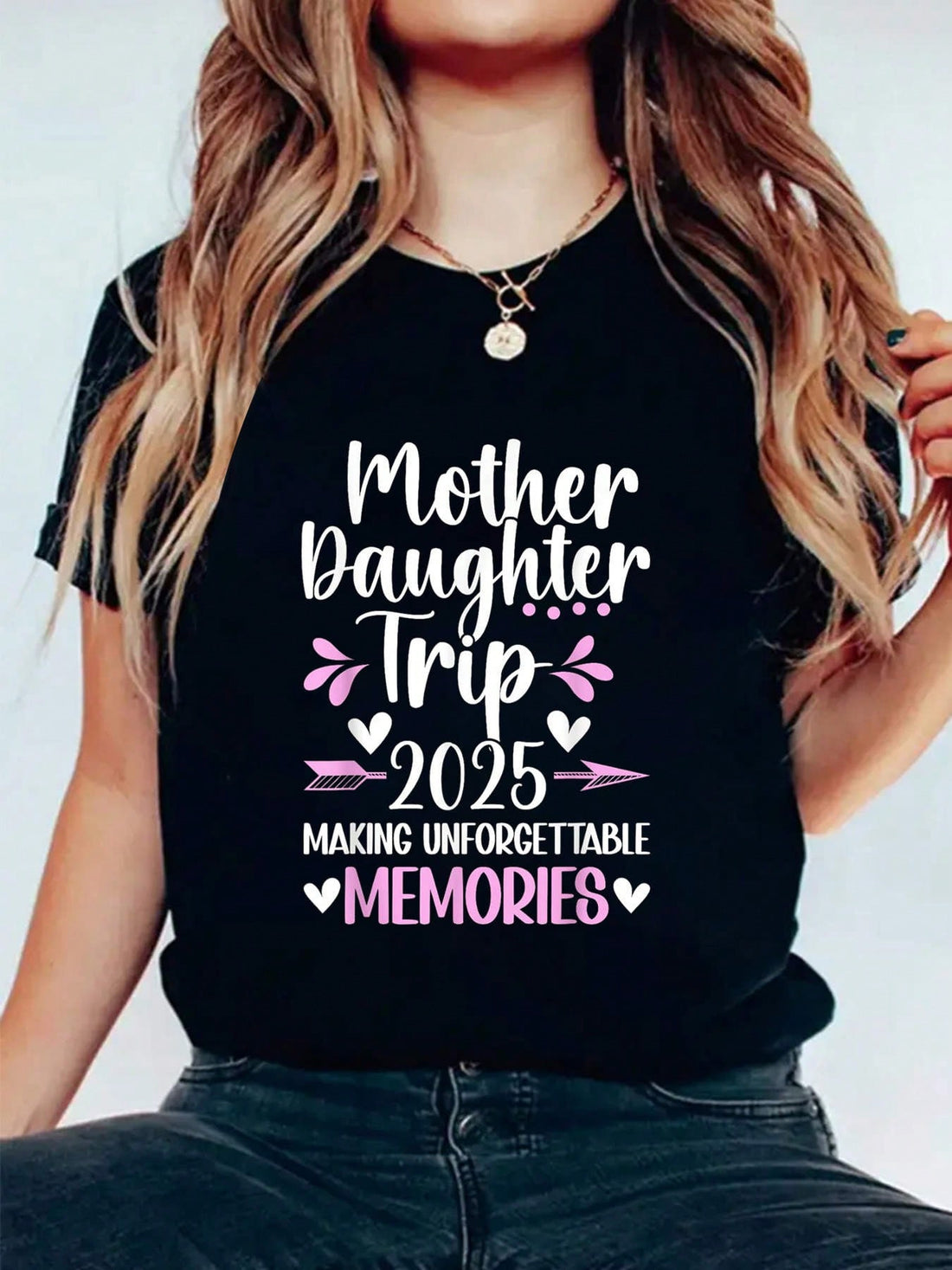 Match your mini-me with our Mom & Daughter Vacation T-Shirt: Travel Essentials. Perfect for your next family getaway, these matching tees are both stylish and practical. Say hello to making memories in style!