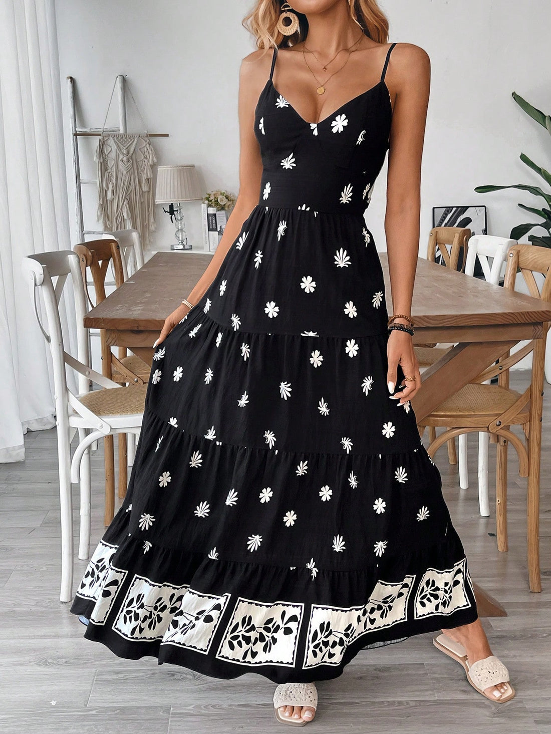 Get ready for your summer getaways with this perfect maxi dress! Featuring spaghetti straps and a comfortable fit, this dress is the perfect outfit for any vacation. Stay stylish and comfortable at the same time with this must-have piece.