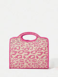 Front view of medium satchel bag with graphic contrast binding - chic and stylish accessory for every occasion with graphic contrast binding, contrast binding for daily use