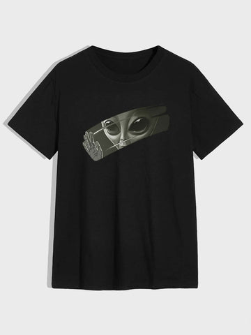 Elevate your style with our Men's Alien Print Tee. Featuring a unique and bold alien design, this tee allows you to embrace your otherworldly side. Made from high-quality materials, it offers both comfort and style. Perfect for those who want to stand out and make a statement.